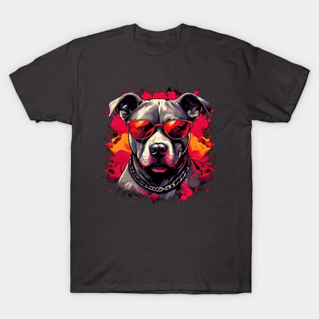 Pitbull In Sunglasses, Pit bull lover, Pittie dog owner design T-Shirt by Edgi